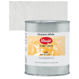 Utrecht Artists' Oil Paint - Titanium White, Quart and swatch
