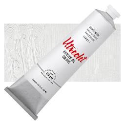 Utrecht Artists' Oil Paint - Utrecht White, 150 ml, Tube and swatch