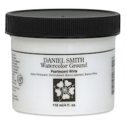 Daniel Smith Watercolor Ground - Front of 4 oz Pearlescent White Jar shown 