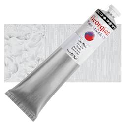 Georgian Water Mixable Oil - Zinc White, 200 ml tube and swatch