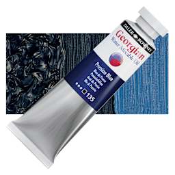 Georgian Water Mixable Oil - Prussian Blue, 37 ml tube and swatch