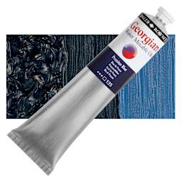 Georgian Water Mixable Oil - Prussian Blue, 200 ml tube and swatch