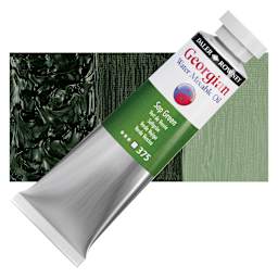 Georgian Water Mixable Oil - Sap Green, 37 ml tube and swatch