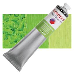 Georgian Water Mixable Oil - Cinnabar Green Light Hue, 200 ml tube and swatch