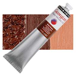 Georgian Water Mixable Oil - Burnt Sienna, 200 ml tube and swatch
