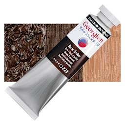 Georgian Water Mixable Oil - Burnt Umber, 37 ml tube and swatch
