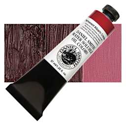 Daniel Smith Water-Soluble Oil - Permanent Alizarin Crimson, 37 ml Tube and swatch