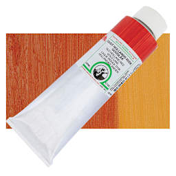 Old Holland Classic Oil Color - Old Holland Red Gold Lake, 225 ml tube and swatch