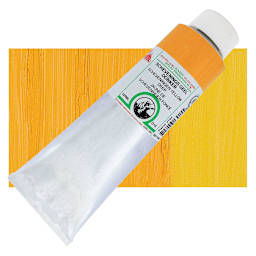 Old Holland Classic Oil Color - Scheveningen Yellow Deep, 225 ml tube and swatch