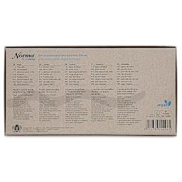 Schmincke Norma Blue Water-Mixable Oil Paint - Set of 8, back fo the packaging