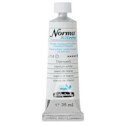 Schmincke Norma Blue Water-Mixable Oil Paint - Titanium White, 35 ml, tube
