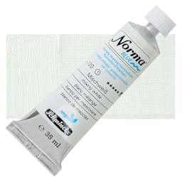 Schmincke Norma Blue Water-Mixable Oil Paint - Mixing White, 35 ml tube and swatch