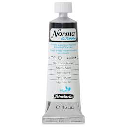 Schmincke Norma Blue Water-Mixable Oil Paint - Neutral Black, 35 ml, tube