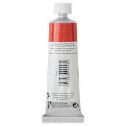 Schmincke Norma Blue Water-Mixable Oil Paint - Cadmium Red Hue Medium, 35 ml, back of the tube