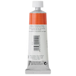 Schmincke Norma Blue Water-Mixable Oil Paint - Vermilion Light, 35 ml, back of the tube