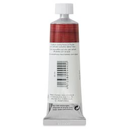 Schmincke Norma Blue Water-Mixable Oil Paint - Alizarin Crimson Hue, 35 ml, back of the tube