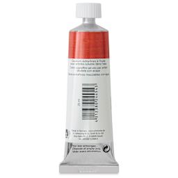 Schmincke Norma Blue Water-Mixable Oil Paint - Poppy Red, 35 ml, back of the tube