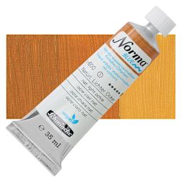 Schmincke Norma Blue Water-Mixable Oil Paint - Natural Light Ochre, 35 ml, tube and swatch