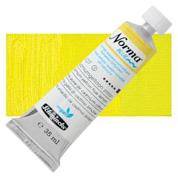 Schmincke Norma Blue Water-Mixable Oil Paint - Cadmium Yellow Hue Lemon, 35 ml, tube and swatch