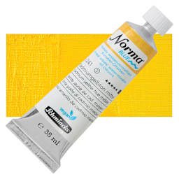 Schmincke Norma Blue Water-Mixable Oil Paint - Cadmium Yellow Hue Medium, 35 ml, tube and swatch