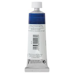 Schmincke Norma Blue Water-Mixable Oil Paint - Phthalo Blue, 35 ml, back of the tube