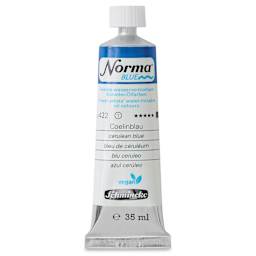 Schmincke Norma Blue Water-Mixable Oil Paint - Cerulean Blue, 35 ml, tube