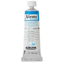 Schmincke Norma Blue Water-Mixable Oil Paint - Azure Blue, 35 ml, tube