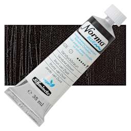 Schmincke Norma Blue Water-Mixable Oil Paint - Vandyke Brown, 35 ml tube and swatch