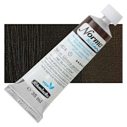 Schmincke Norma Blue Water-Mixable Oil Paint - Natural Burnt Umber, 35 ml, tube and swatch