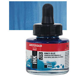 Amsterdam Acrylic Ink - King's Blue, 30 ml bottle and swatch