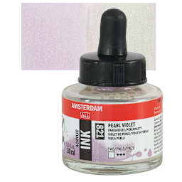 Amsterdam Acrylic Ink - Pearl Violet, 30 ml bottle and swatch