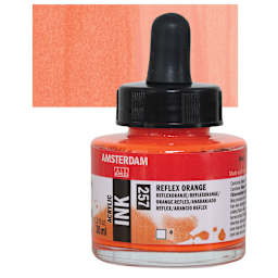 Amsterdam Acrylic Ink - Reflex Orange, 30 ml bottle and swatch