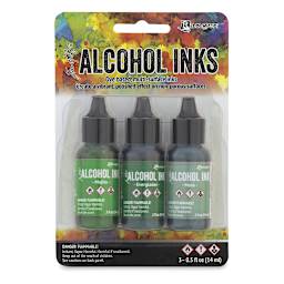 Ranger Tim Holtz Alcohol Ink - Mint/Green, Set of 3 in package