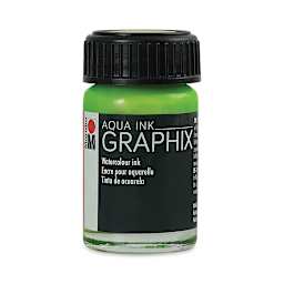 Marabu Graphix Aqua Inks - Front of bottle of Reseda Green Ink

