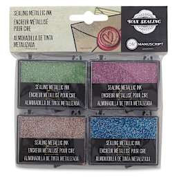 Manuscript Metallic Ink Pads - Front of package of 4 pc set
