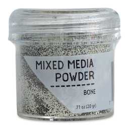 Ranger Mixed Media Powders - Front of Jar of Bone Color Powder
