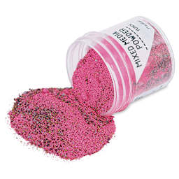 Ranger Mixed Media Powders - Jar of Punch color Powder open and spilled
