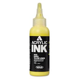 Holbein Acrylic Ink - Hansa Yellow Lemon, 100 ml, front of the bottle