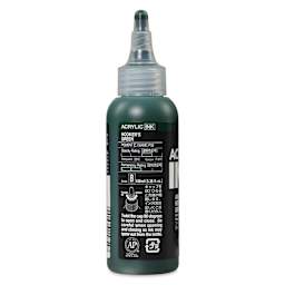 Holbein Acrylic Ink - Hooker's Green, 100 ml, back of the bottle