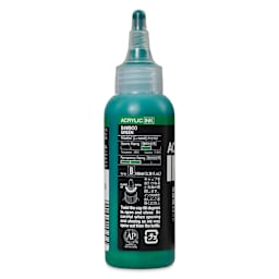 Holbein Acrylic Ink - Bamboo Green, 100 ml, back of the bottle