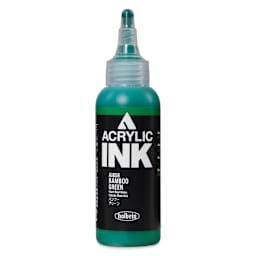 Holbein Acrylic Ink - Bamboo Green, 100 ml, front of the bottle