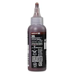 Holbein Acrylic Ink - Burn Umber, 100 ml, back of the bottle