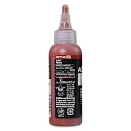 Holbein Acrylic Ink - Burn Sienna, 100 ml, back of the bottle