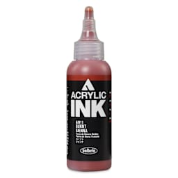 Holbein Acrylic Ink - Burn Sienna, 100 ml, front of the bottle