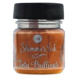 Manuscript Shimmer Inks - Front of 25 ml Glittering Gold bottle