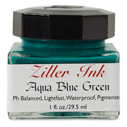 Ziller Ink - Aqua Blue Green, 1 oz