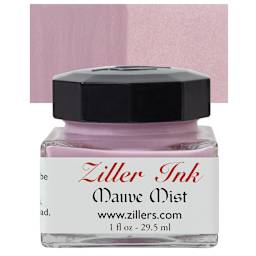 Ziller Ink - Mauve Mist, 1 oz bottle and swatch