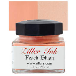 Ziller Ink - Peach Blush, 1 oz bottle and swatch
