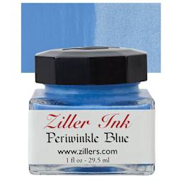 Ziller Ink - Periwinkle Blue, 1 oz bottle and swatch