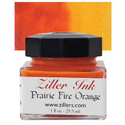 Ziller Ink - Prairie Fire Orange, 1 oz bottle and swatch